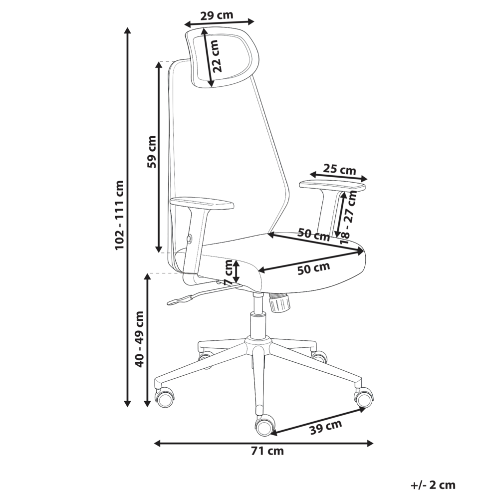 Sedia da ufficio multifunzionale con rivestimento in rete nero con braccioli e poggiatesta regolabili Regolazione dell'altezza del sedile Base girevole