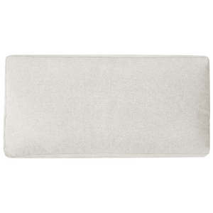 Chaise longue in tessuto beige chiaro imbottita con cuscini gambe in acciaio in stile scandinavo