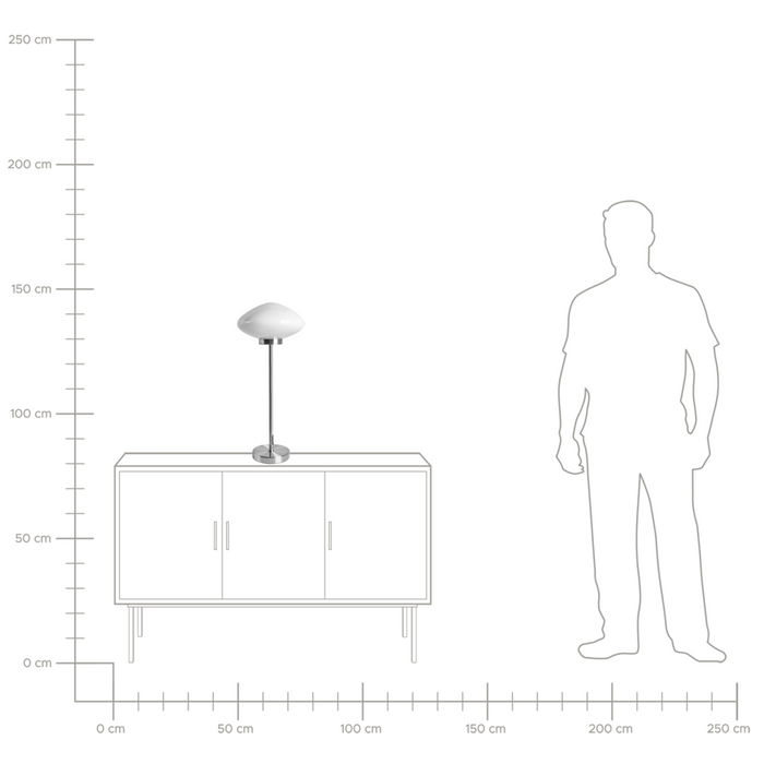Lampada da tavolo con base in ferro argentato e paralume in vetro bianco design moderno per soggiorno e camera da letto