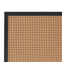 Letto matrimoniale in legno di gomma con testiera in vimini nero 120 x 200 cm stile boho minimalista