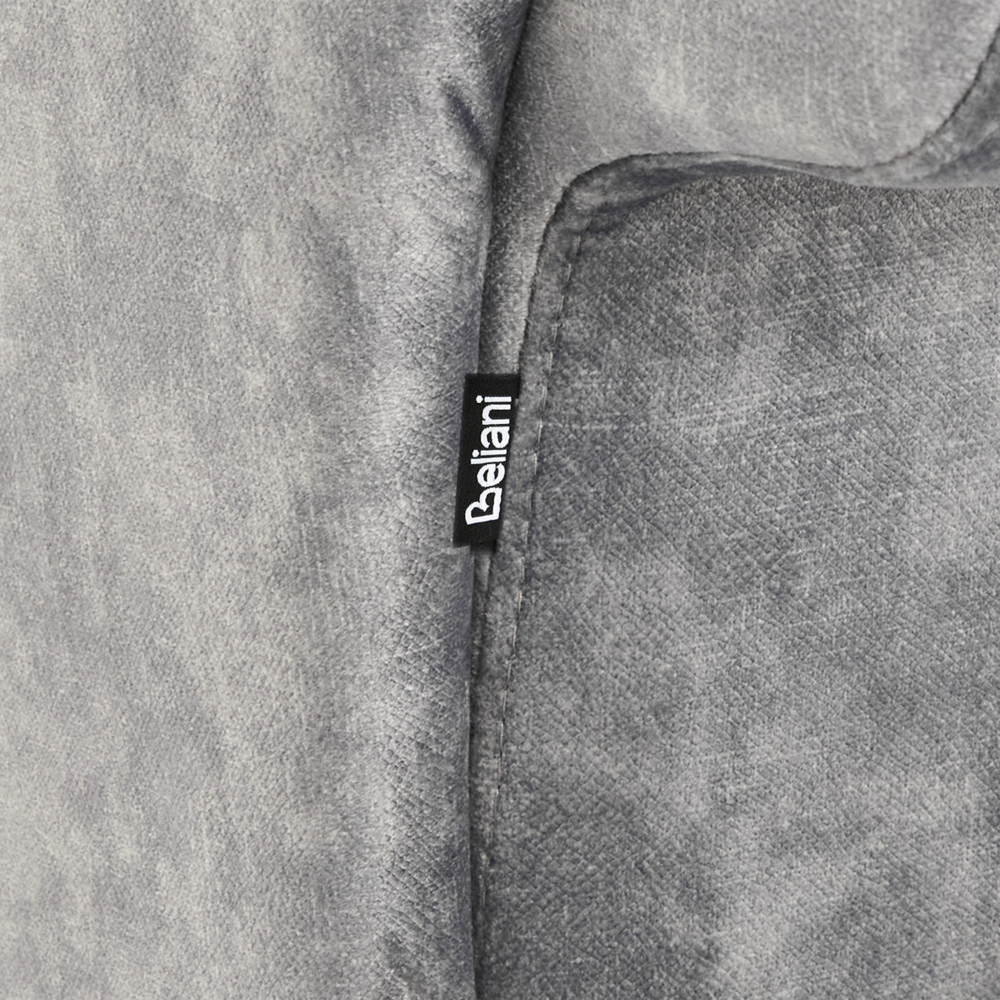 Chaise Lounge in velluto grigio imbottito a lato sinistra con cuscino in stile retrò tradizionale Facile da pulire pet friendly