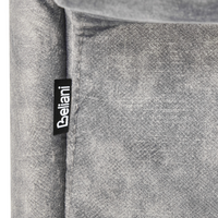 Chaise Lounge in velluto grigio imbottito a lato sinistra con cuscino in stile retrò tradizionale Facile da pulire pet friendly