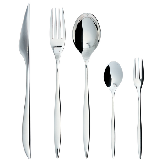 Set di posate in acciaio inossidabile argento 30 pezzi per ogni occasione Coltello Cucchiaio Forchetta Cucchiaino Forchetta da torta Design moderno