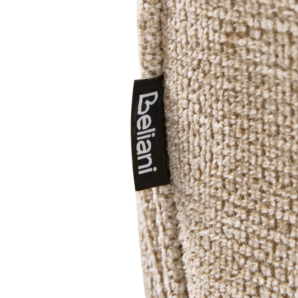 Sedia da pranzo girevole con schienale alto in lino beige stile scandinavo