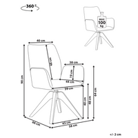 Sedia da pranzo girevole con schienale alto in lino beige stile scandinavo