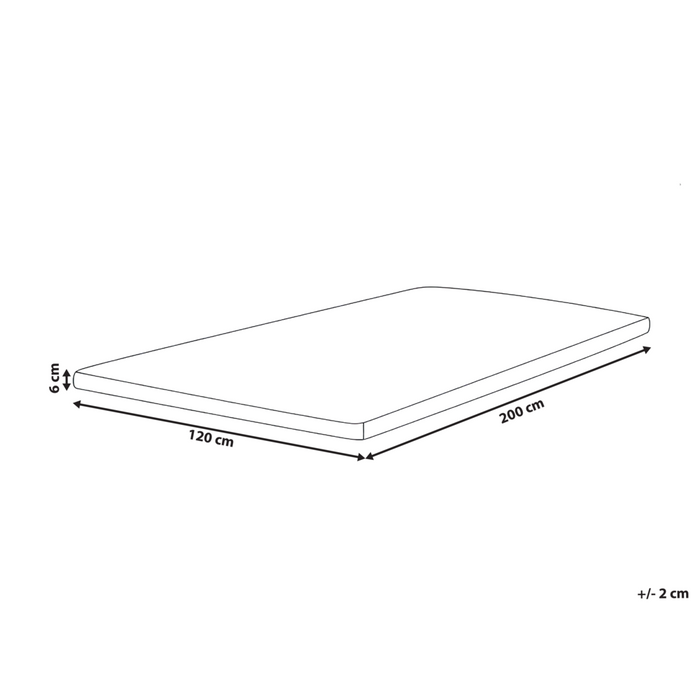 Coprimaterasso in schiuma bianca 120 x 200 cm comfort morbidezza