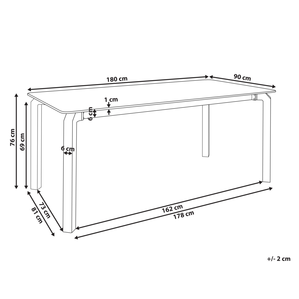 Tavolo da pranzo da giardino piano in pietra sinterizzata nera e struttura in ferro resistente ai raggi UV e alla ruggine interni ed esterni