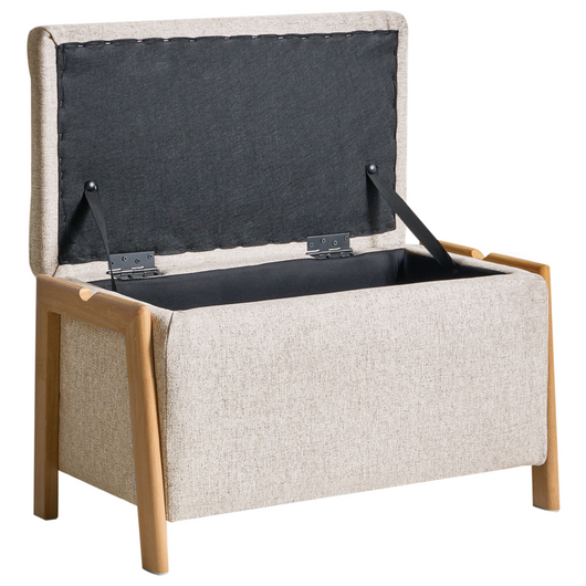 Panca stile moderno e glamour per camera da letto e soggiorno Rivestimento in tessuto contenitore marrone chiaro