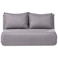 Divano letto grigio scuro rivestito in finto lino a 2 posti senza braccioli con cuscini extra Divano per bambini Stile moderno Soggiorno Camera da letto per bambini