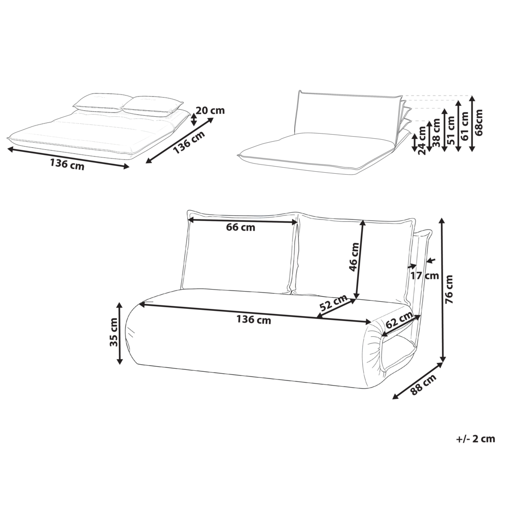 Divano letto grigio scuro rivestito in finto lino a 2 posti senza braccioli con cuscini extra Divano per bambini Stile moderno Soggiorno Camera da letto per bambini