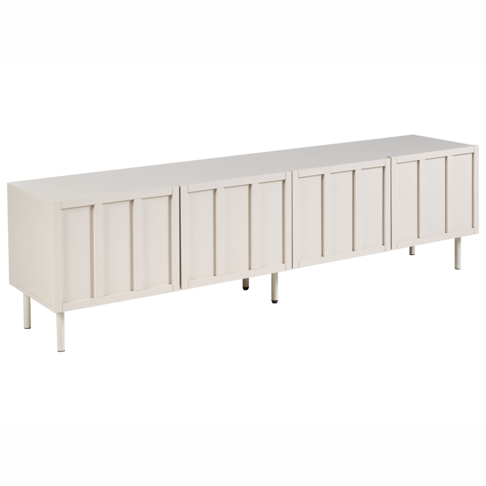 Mobile TV Beige chiaro MDF 4 ante Gambe in metallo Cashmere Design moderno Camera da letto