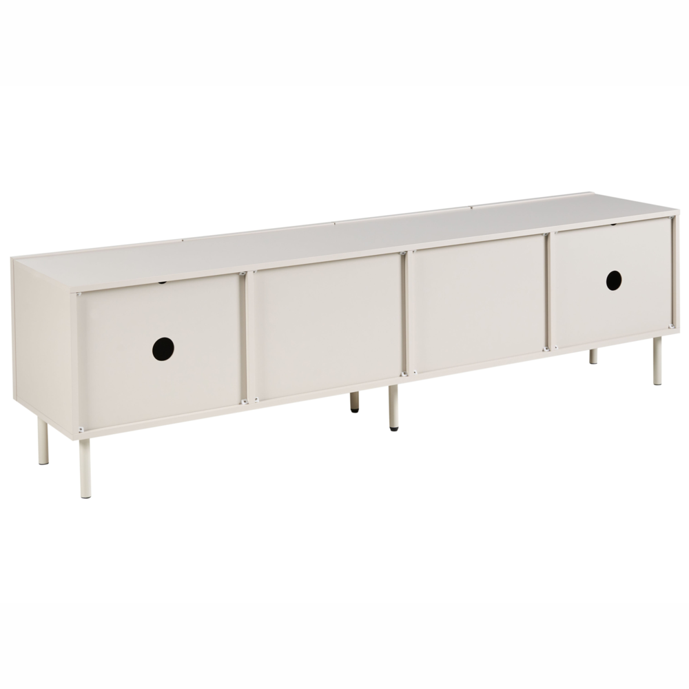 Mobile TV Beige chiaro MDF 4 ante Gambe in metallo Cashmere Design moderno Camera da letto