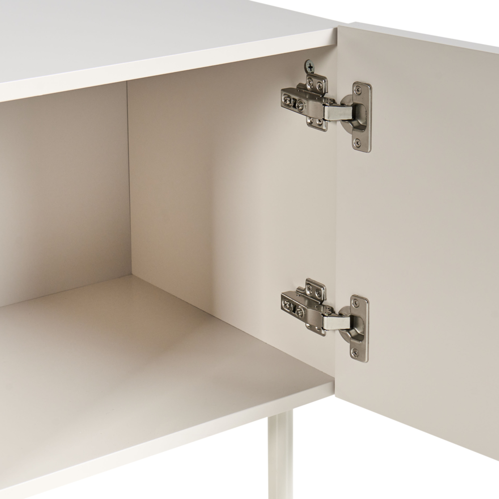 Mobile TV Beige chiaro MDF 4 ante Gambe in metallo Cashmere Design moderno Camera da letto