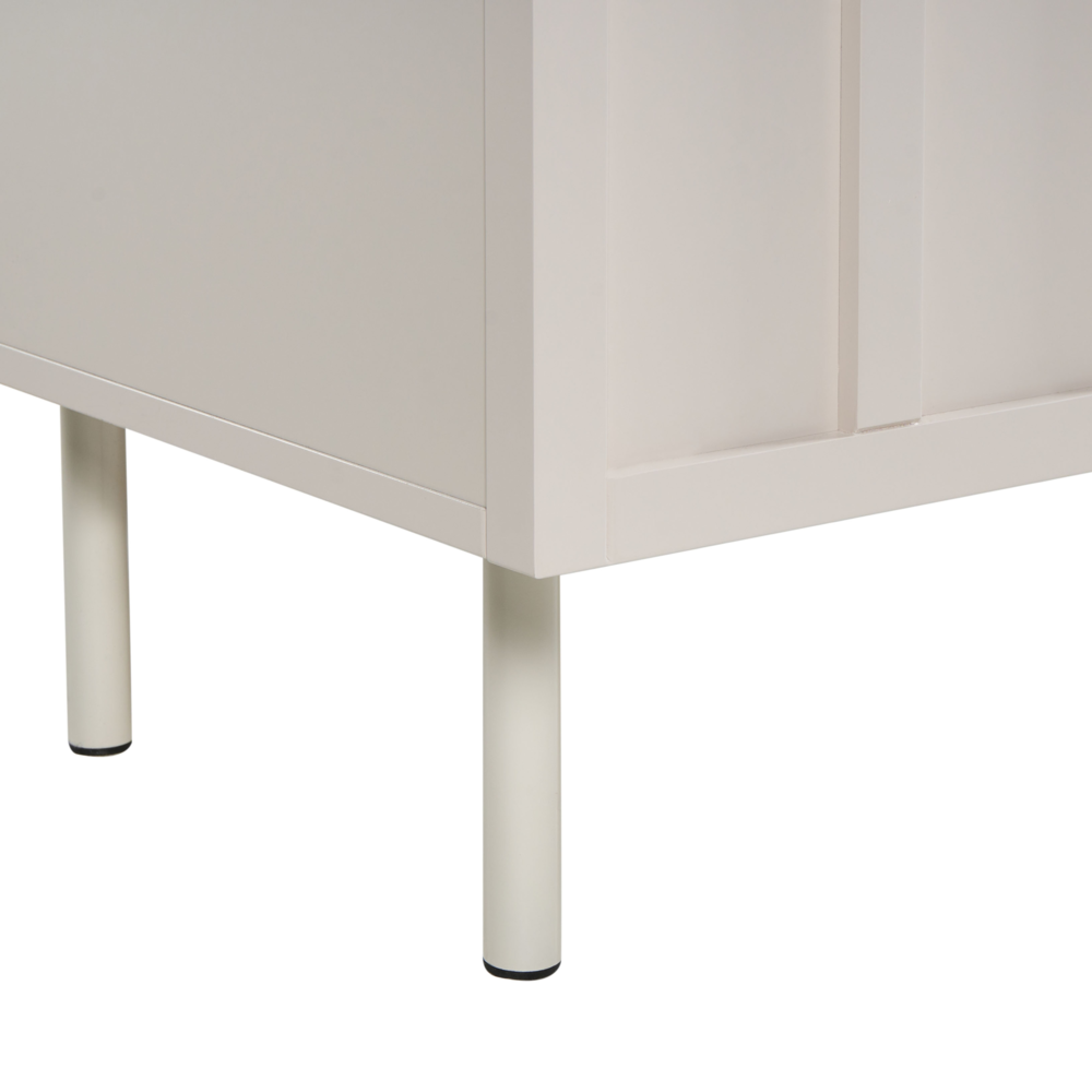 Mobile TV Beige chiaro MDF 4 ante Gambe in metallo Cashmere Design moderno Camera da letto