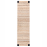 Tappeto beige e nero in juta 80 x 300 cm Rettangolare Tessuto Stile rustico Soggiorno Camera da letto