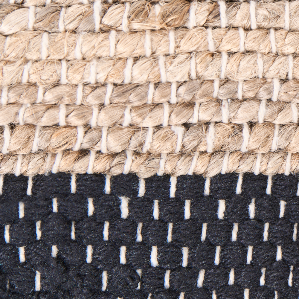 Tappeto beige e nero in juta 80 x 300 cm Rettangolare Tessuto Stile rustico Soggiorno Camera da letto
