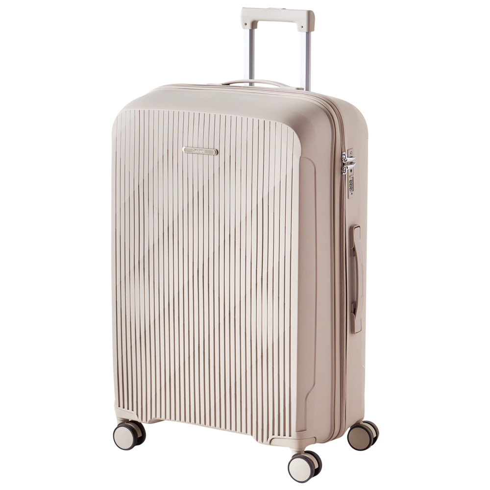 Set di 3 valigie rigide Grigio chiaro Materiale sintetico Lucchetto TSA in ferro Ruote silenziose Cerniera antifurto 3 misure stile Moderno