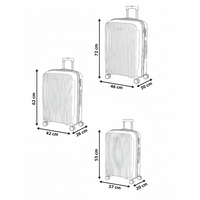 Set di 3 valigie rigide Grigio chiaro Materiale sintetico Lucchetto TSA in ferro Ruote silenziose Cerniera antifurto 3 misure stile Moderno