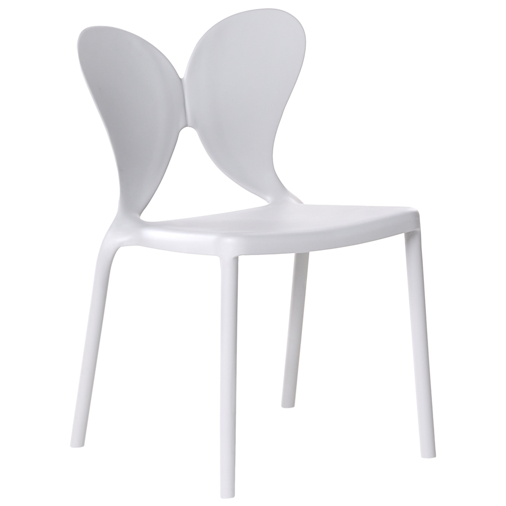 Set di 2 sedie da giardino grigio chiaro Materiale sintetico Plastica Interno Esterno Giardino Schienale a farfalla Sala da pranzo Stile moderno minimalista
