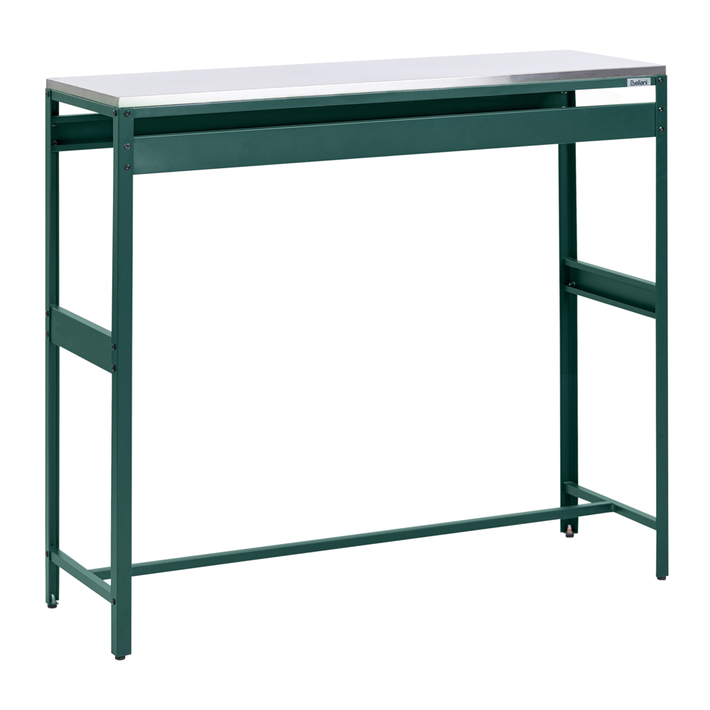 Mobile da cucina da esterno verde in acciaio inossidabile con 3 ante e piano da cucina da giardino