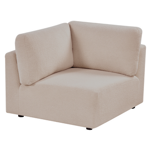 Divano angolare a 1 posto Modulo in tessuto beige lato destro stile moderno