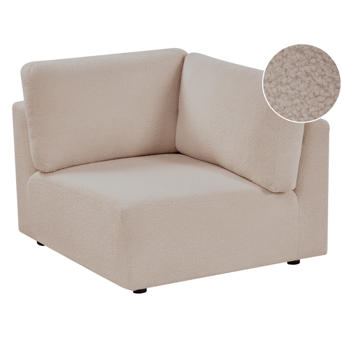 Divano angolare a 1 posto Modulo in tessuto beige lato sinistro stile moderno