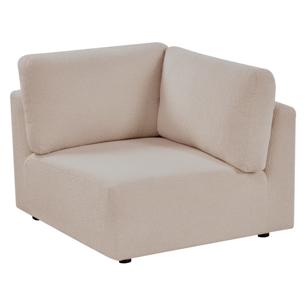 Divano angolare a 1 posto Modulo in tessuto beige lato sinistro stile moderno