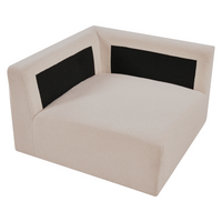 Divano angolare a 1 posto Modulo in tessuto beige lato sinistro stile moderno