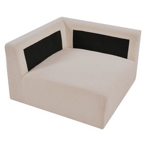 Divano angolare a 1 posto Modulo in tessuto beige lato sinistro stile moderno