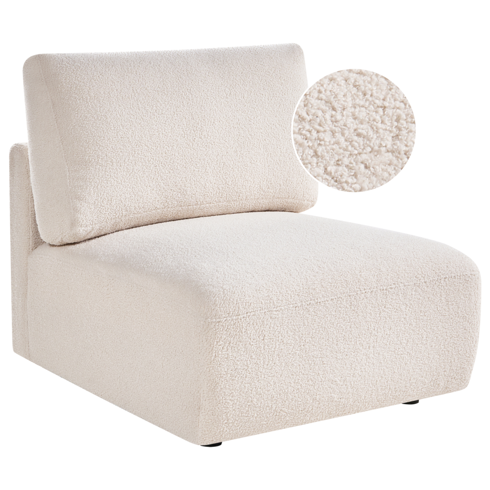 Modulo poltrona Bouclé bianco sporco Poltrona a 1 posto Stile moderno Soggiorno