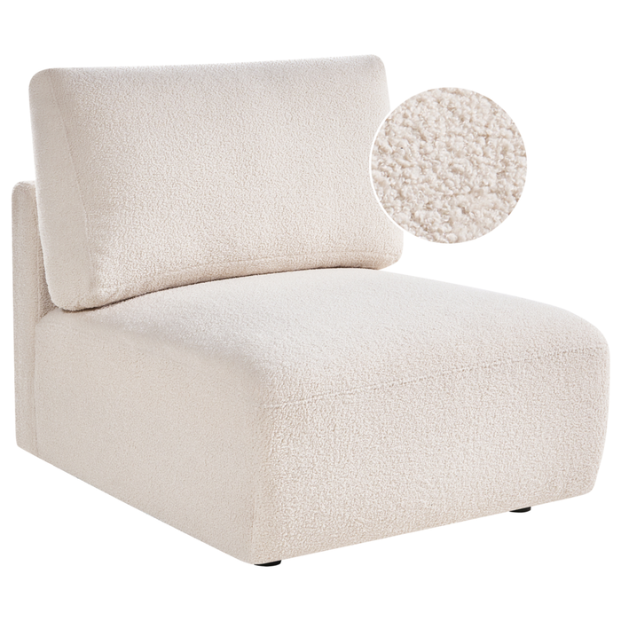 Modulo poltrona Bouclé bianco sporco Poltrona a 1 posto Stile moderno Soggiorno