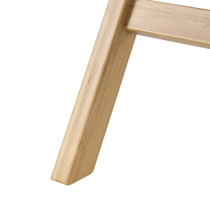 Set di 2 sedie da pranzo in legno di bambù marrone chiaro e rattan PE pieghevoli in stile boho per cucina e sala da pranzo