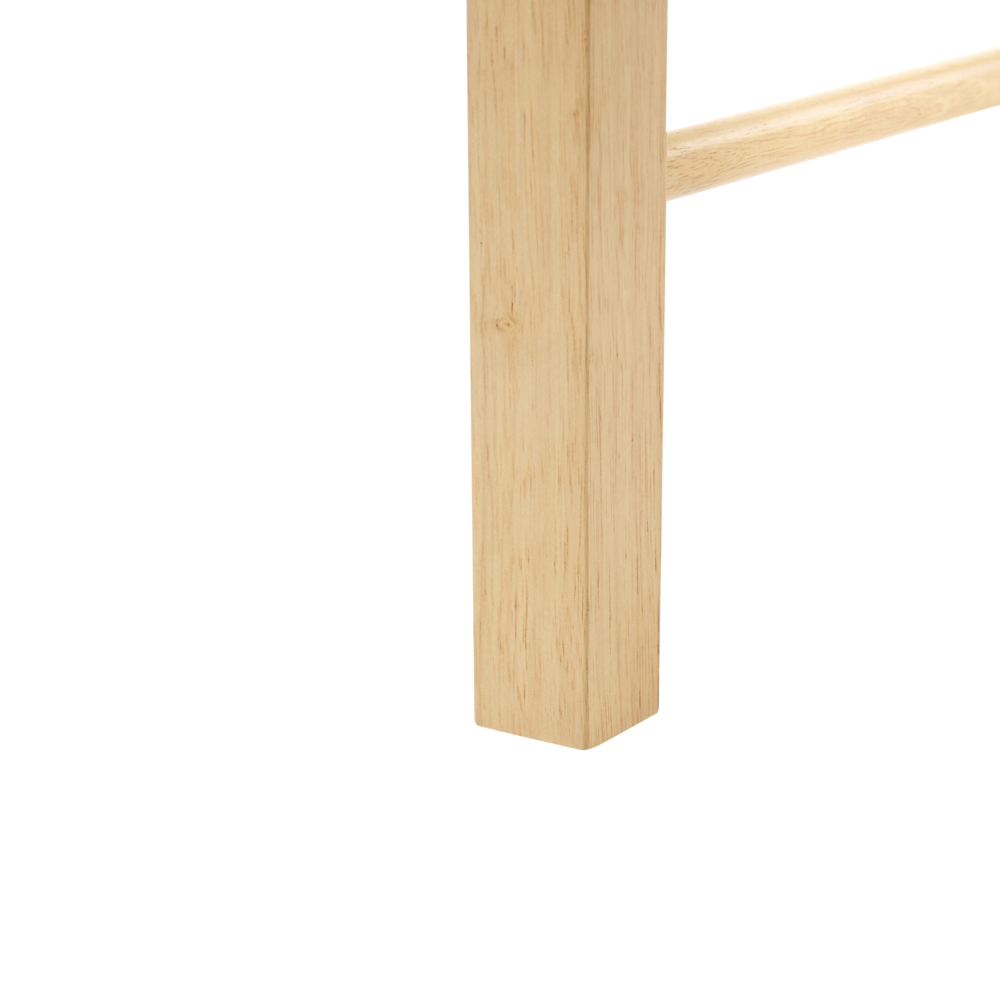 Set di 2 sedie da pranzo in legno di gomma marrone chiaro con seduta intrecciata in corda di carta stile boho per cucina e sala da pranzo
