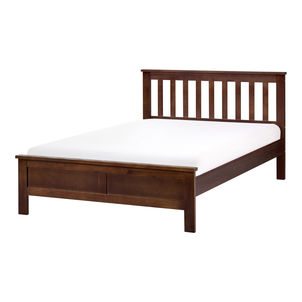 Letto in legno marrone scuro 120 x 200 cm rete a doghe stile scandinavo tradizionale camera da letto