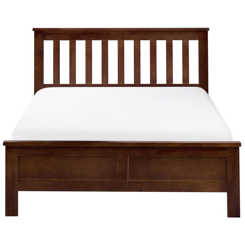 Letto in legno marrone scuro 120 x 200 cm rete a doghe stile scandinavo tradizionale camera da letto