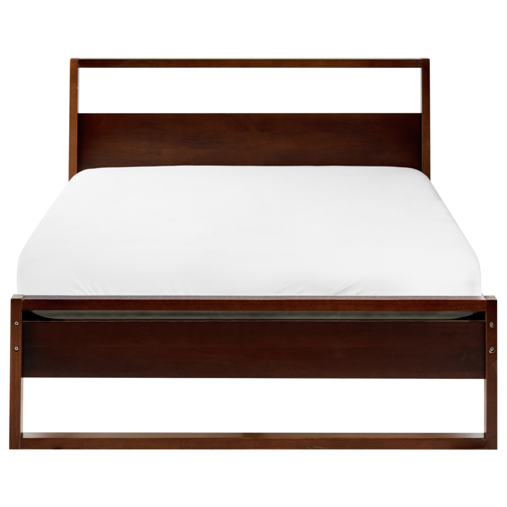 Letto in legno di pino marrone scuro 120 x 200 cm con rete e testiera camera da letto