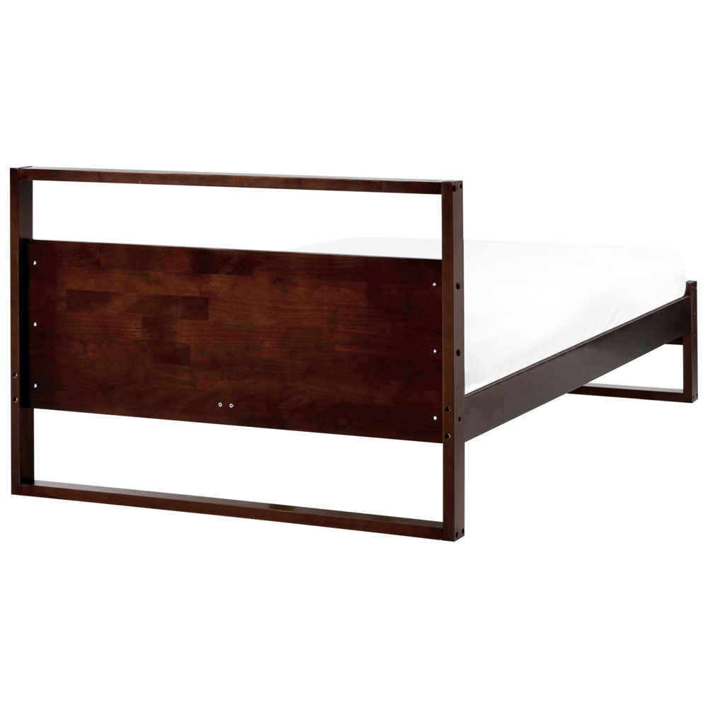 Letto in legno di pino marrone scuro 120 x 200 cm con rete e testiera camera da letto