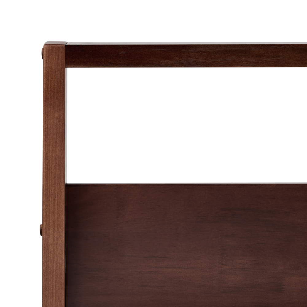 Letto in legno di pino marrone scuro 120 x 200 cm con rete e testiera camera da letto