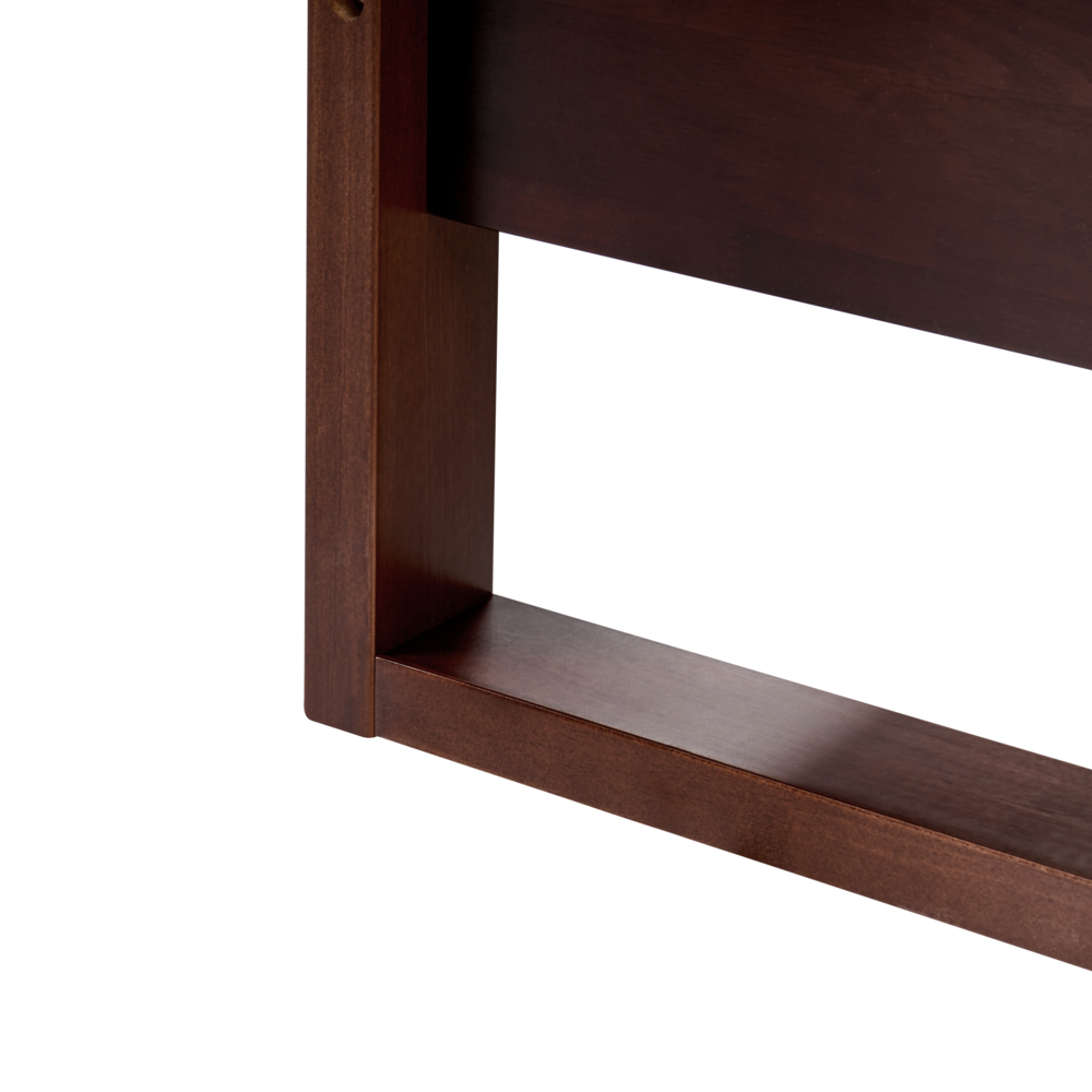 Letto in legno di pino marrone scuro 120 x 200 cm con rete e testiera camera da letto