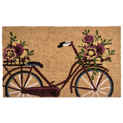 Zerbino in fibra di cocco naturale con fondo antiscivolo in PVC 45 x 75 cm Decorazione Motivo bicicletta