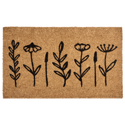 Zerbino in fibra di cocco naturale con fondo antiscivolo in PVC 40 x 60 cm Decorazione Motivo floreale