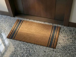 Zerbino in fibra di cocco naturale con fondo antiscivolo in PVC 50 x 80 cm Decorazione Classico Motivo a strisce tradizionale