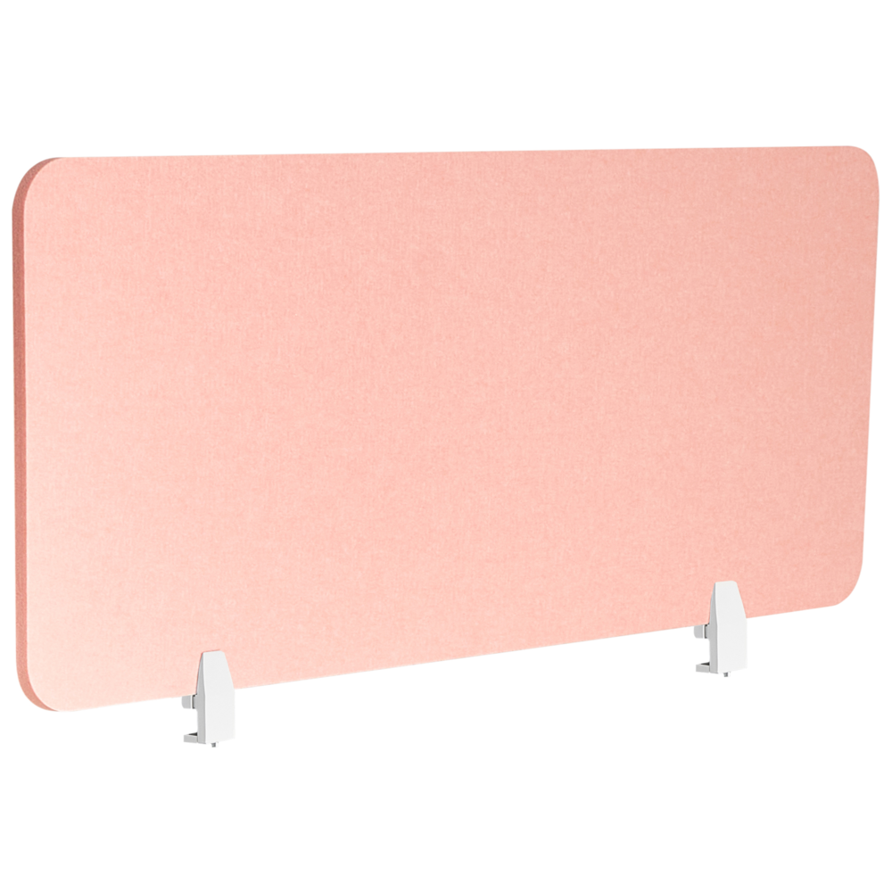 Schermo da tavolo Beige PET Board Copertura in tessuto 160 x 50 cm Schermo acustico Morsetti di montaggio modulari Casa Ufficio