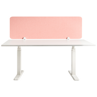 Schermo da tavolo Beige PET Board Copertura in tessuto 160 x 50 cm Schermo acustico Morsetti di montaggio modulari Casa Ufficio