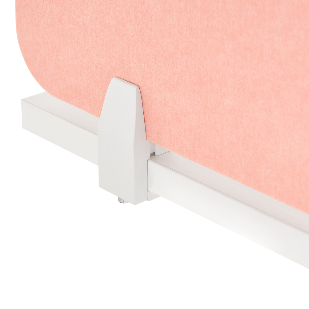 Schermo da tavolo Beige PET Board Copertura in tessuto 160 x 50 cm Schermo acustico Morsetti di montaggio modulari Casa Ufficio