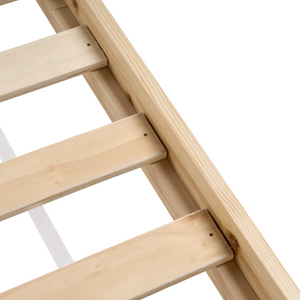 Letto a piattaforma per bambini in legno di pino con rete a doghe marrone chiaro 90 x 200 cm con telaio a doghe