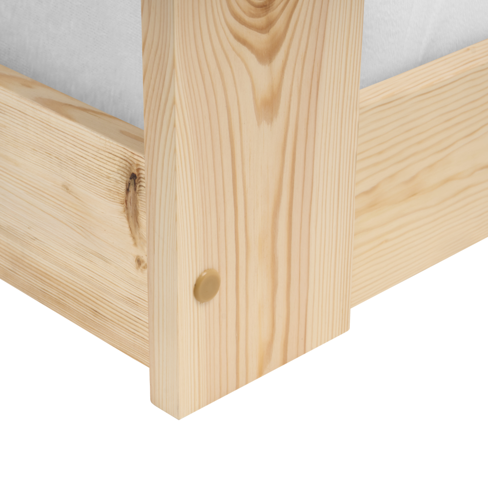 Letto a piattaforma per bambini in legno di pino con rete a doghe marrone chiaro 90 x 200 cm con telaio a doghe