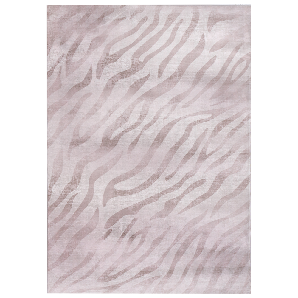 Tappeto tessuto beige 200 x 300 cm Moderno motivo zebrato Soggiorno Camera da letto Per riscaldamento a pavimento Fondo antiscivolo