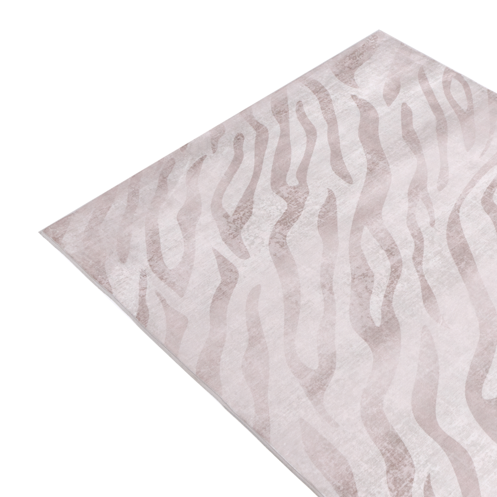 Tappeto tessuto beige 200 x 300 cm Moderno motivo zebrato Soggiorno Camera da letto Per riscaldamento a pavimento Fondo antiscivolo