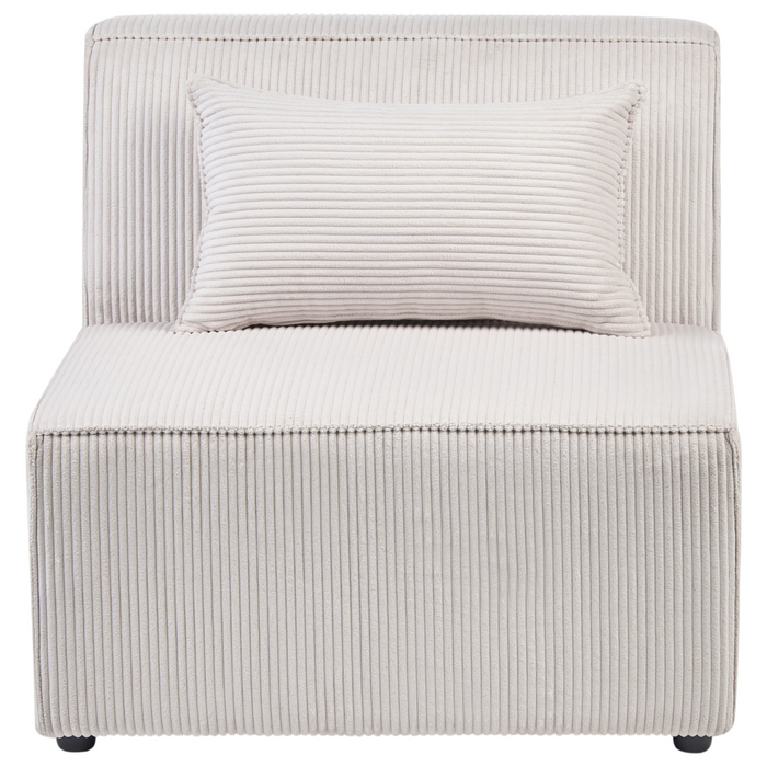 Poltrona Rettangolare in Velluto Colore Beige stile moderno monoposto